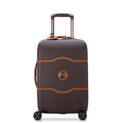 Delsey Chatelet Air 2.0 Mała twarda brązowa walizka kabinowa na kółkach 55 cm