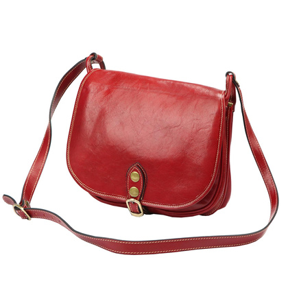 Skórzana torebka, listonoszka 8863 brąz 