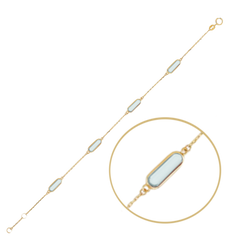 MINET Elegancka złota bransoletka z niebieskimi cyrkoniami Au 585/1000 1,80g