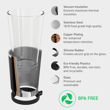 ASOBU Szklanka do piwa BEER KUZIE BLACK, 490ml