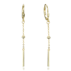 MINET Pozłacane kolczyki wiszące srebrne z kulkami i pręcikami