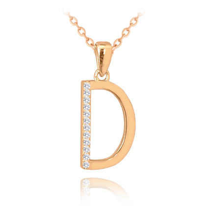 MINET Rose gold przyzwoity naszyjnik srebrny z białymi cyrkoniami
