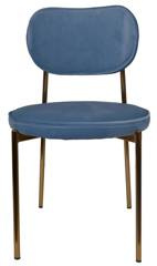 Krzesło welurowe jasno niebieskie ze złotymi metalowymi nogami