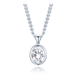 MINET Luksusowy srebrny naszyjnik z białym cyrkonem