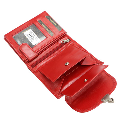 Skórzany portfel damski z ozdobnym zapięciem