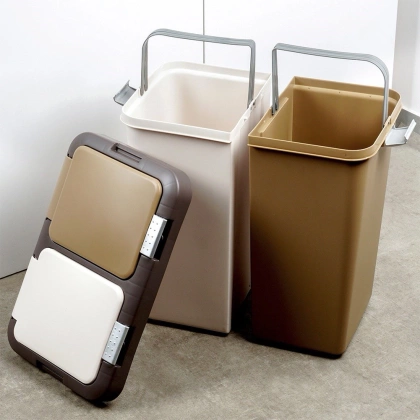 Kosz do segregacji śmieci z pokrywą na odpady duo 2x20 l