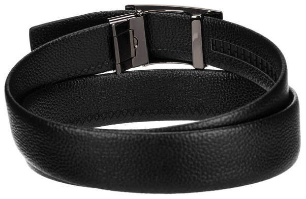 Elegancki skorzany pasek z metalowa klamra automatyczna