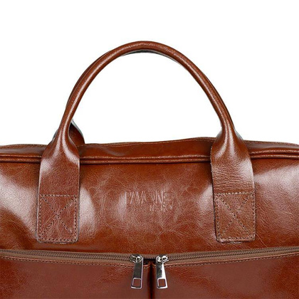 Skórzana torba męska na ramię laptopa 15,6" brązowa - Pavone Nero Monza 2300 BR