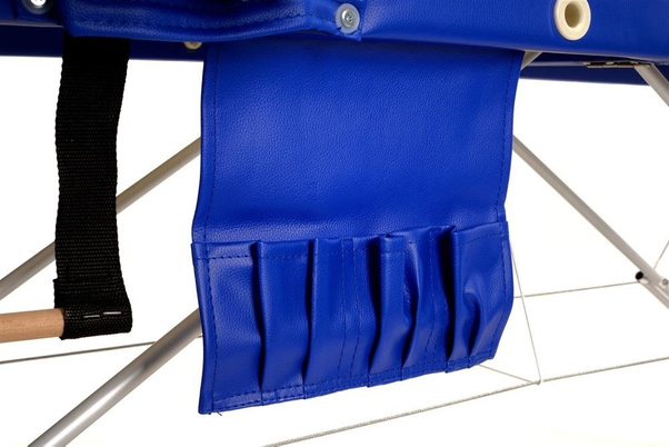 Stół, łóżko do masażu 2-segmentowe aluminiowe Niebieskie