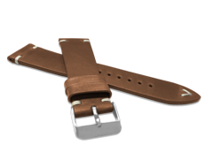 LAVVU Brązowy szyty pasek RETRO z luksusowej skóry Top Grain - 18