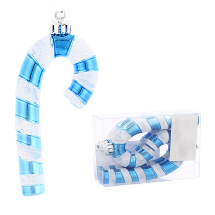 Ozdoby choinkowe 9cm kpl 4 szt CUKIERKOWA LASKA niebieska