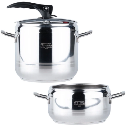 Szybkowar garnek stalowy indukcja PROFI duo 4+7 l