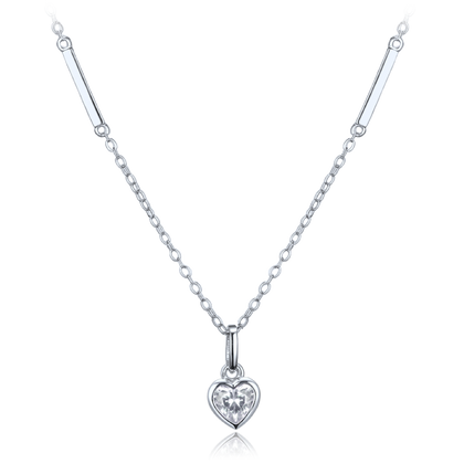 MINET Delikatny srebrny naszyjnik serce