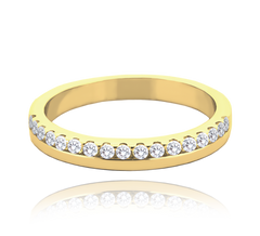 MINET+ Pozłacana srebrna obrączka z białymi cyrkoniami rozmiar 18