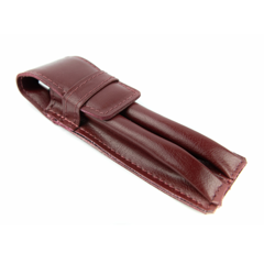 068 Piórnik skórzany 2komorowy - wiśnia KEMER