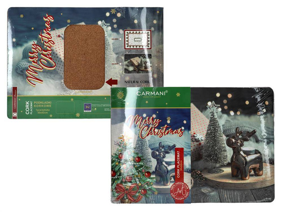 Podkładka korkowa pod talerz - Boże Narodzenie (CARMANI)