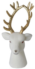 Głowa renifera biała welurowa mała