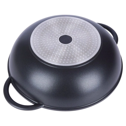 Patelnia granitowa wok 32 cm z pokrywką GRANDE