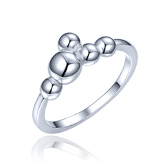 MINET Elegancki srebrny pierścionek z kulkami rozmiar 19