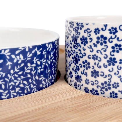 Miseczki zestaw do przekąsek przystawek tapas na bambusowej tacy 5 elementów