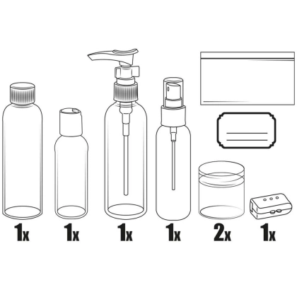 Zestaw podróżny lotniczy na kosmetyki 8 el.