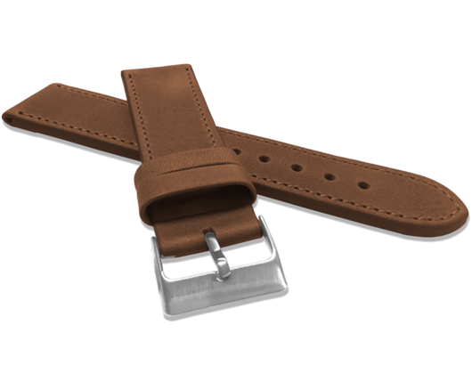 LAVVU Brązowy szyty pasek SPORT z luksusowej skóry Top Grain - 26