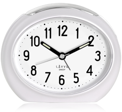 LAVVU Biały budzik SWEEP - 3 LATA GWARANCJA!