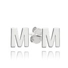 MINET Srebrne kolczyki litera "M"