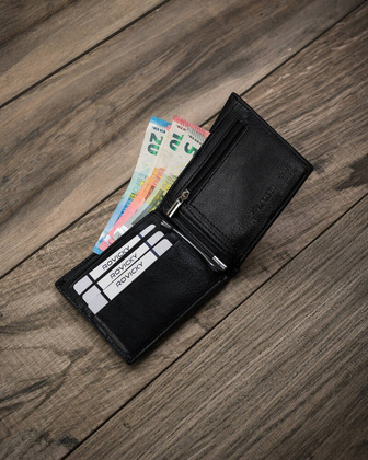 Banknotowka meska z zakladkami na karty