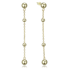 MINET Eleganckie pozłacane srebrne kolczyki kulki