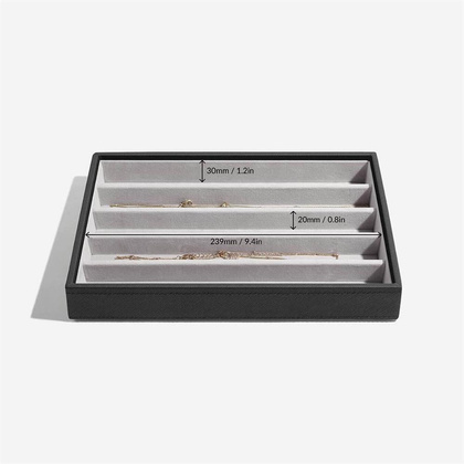 Szkatułka na biżuterię Stackers pięciokomorowa classic czarna velvet