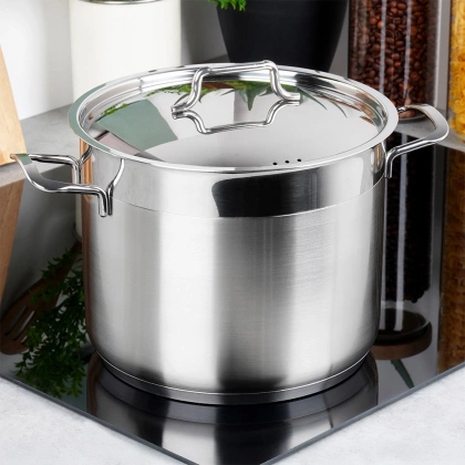 Garnek stalowy do gotowania duszenia z pokrywką premium 6,5 l