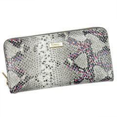 Portfel damski skórzany PELLUCCI SN-119 RFID Popiel / Róż