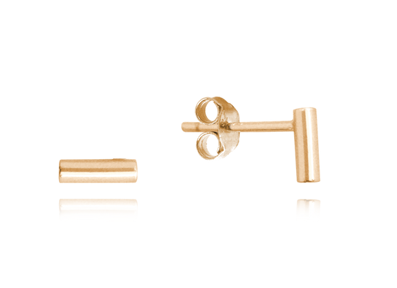 MINET Minimalistyczne Rose gold srebrne kolczyki PATYCZKI