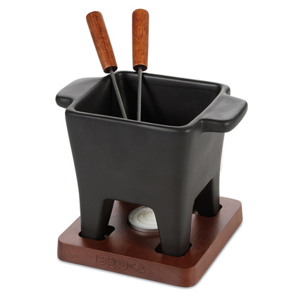 Zestaw do Fondue czarny, poj. 200ml, mahoń