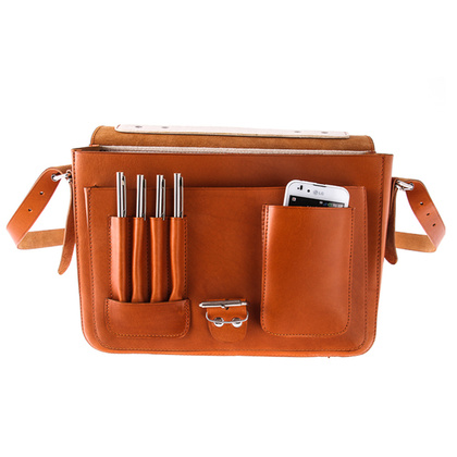 TECZKA SKÓRZANA 3W1 KEMER VOOC Vintage  P13 BRĄZOWA