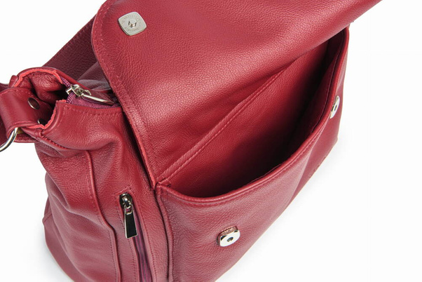 Torebka skórzana na ramię KEMER VOOC EP20 Bordowa