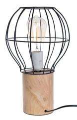 Lampa czarna nowoczesna na pieńku  z żarówką