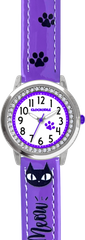 CLOCKODILE Fioletowy zegarek dla dziewczynek KOT