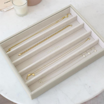 Szkatułka na biżuterię Stackers pięciokomorowa classic jasnobeżowa