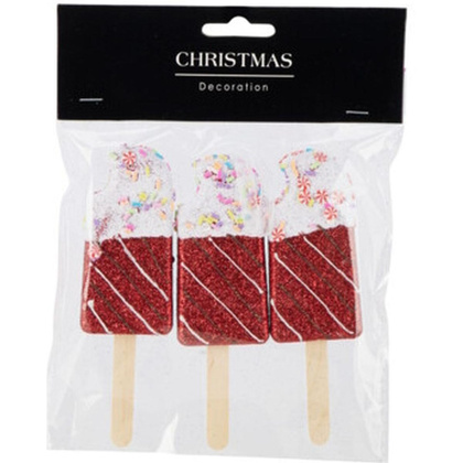 LODY DEKORACJA WISZĄCA BOMBKA 3SZT CZERWONY