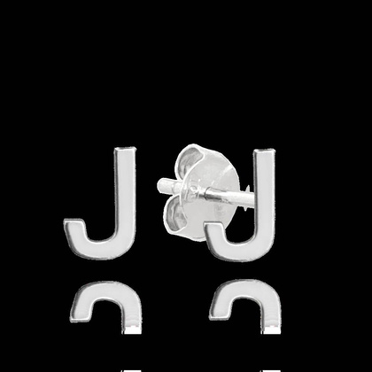 MINET Srebrne kolczyki litera "J"