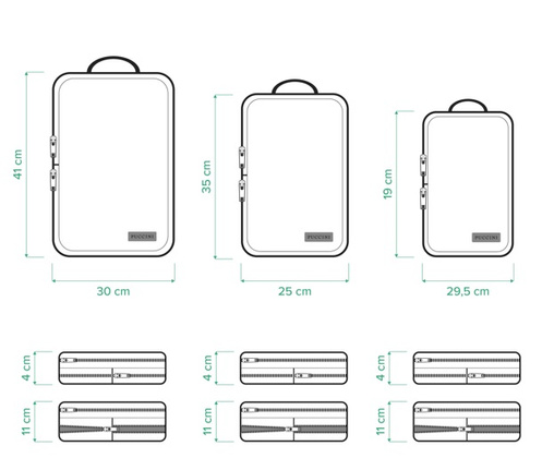 Zestaw kompresyjnych ogranizerów podróżnych PUCCINI ZOK 3A Różowe