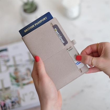 Etui na paszport i karty Stackers taupe