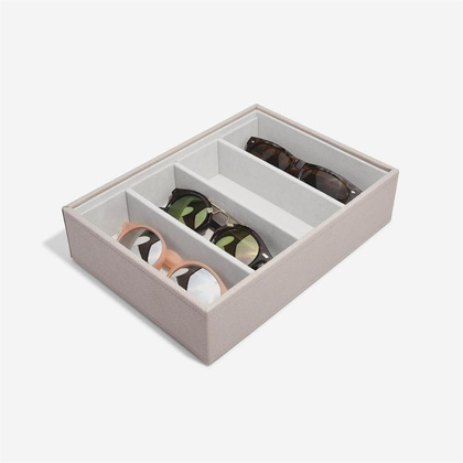 Pudełko na okulary Stackers Classic taupe 4 komorowe