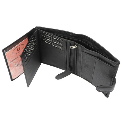 Portfel męski skórzany TCC 5601B-2 RFID Czarny