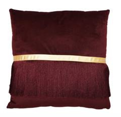 Poduszka bordowa z frędzlami