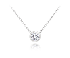 MINET Naszyjnik srebrny z białą cyrkonią