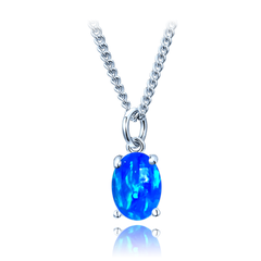 MINET Naszyjnik srebrny z niebieskim opalem