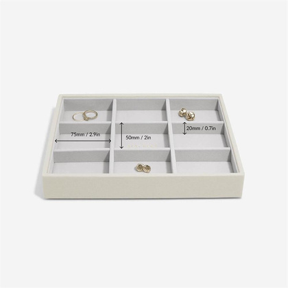 Szkatułka na biżuterię Stackers 9 komorowa classic jasnobeżowa
